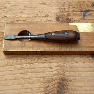 The perfect screwdriver, Vintage perfect screwdriver 4&quot; ,long,perfect condition ready to go, perfect screwdriver wooden peice handle super