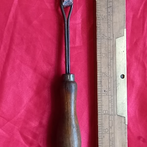 Vintage antique soldering iron with copper tip stamped  2