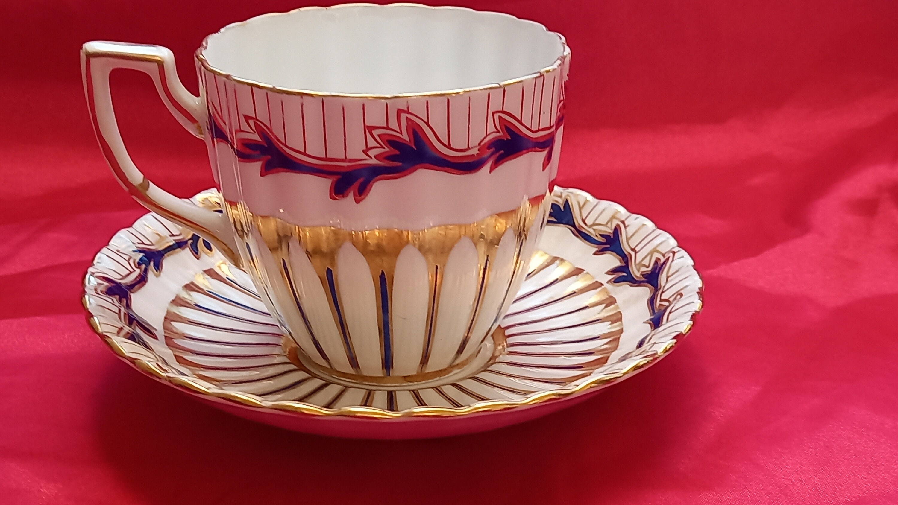 ヴィンテージ ロイヤルチェルシー ブルー＆ゴールド カップ＆ソーサー