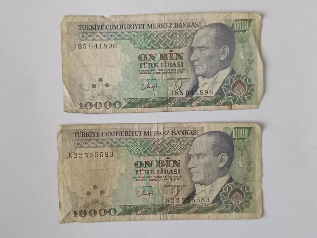 Turkey Notes Dominators Turkey Bank Notes 2 in Used Condition 10000 Circa 1980s - Etsy