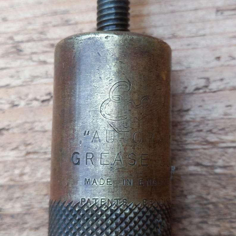 Antique ENOTS Autoram Grease Gun, 1928 Enots Autoram Grease Gun Brass ...