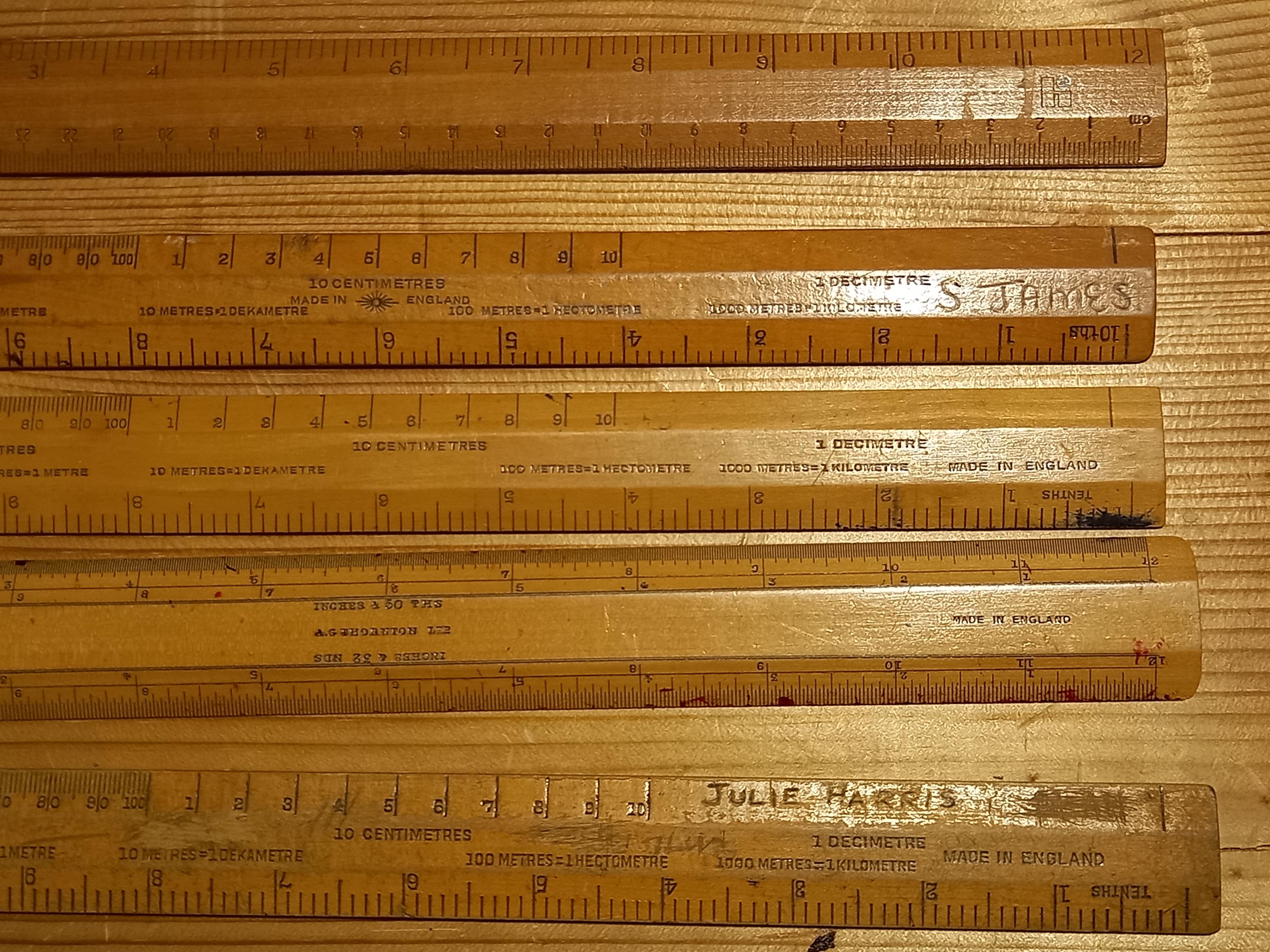 Wooden Work Ruler Set of 5 Vintage Wooden Rulers: Collection for Work or Display - Etsy