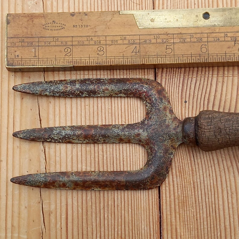 Vintage 10 Inch Gardening Fork: Hand Tool - Etsy