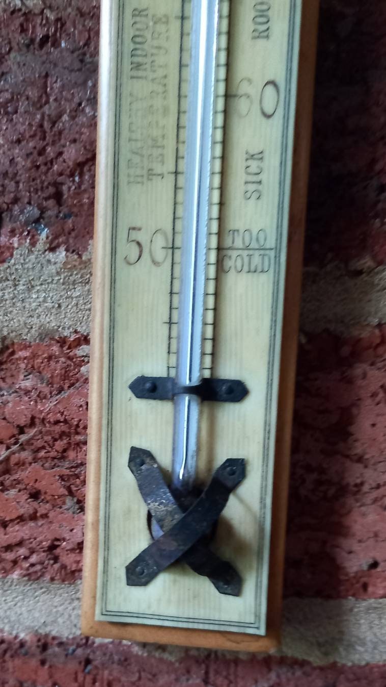 FAITHFULL Thermomètre d'intérieur en bois et laiton pas cher
