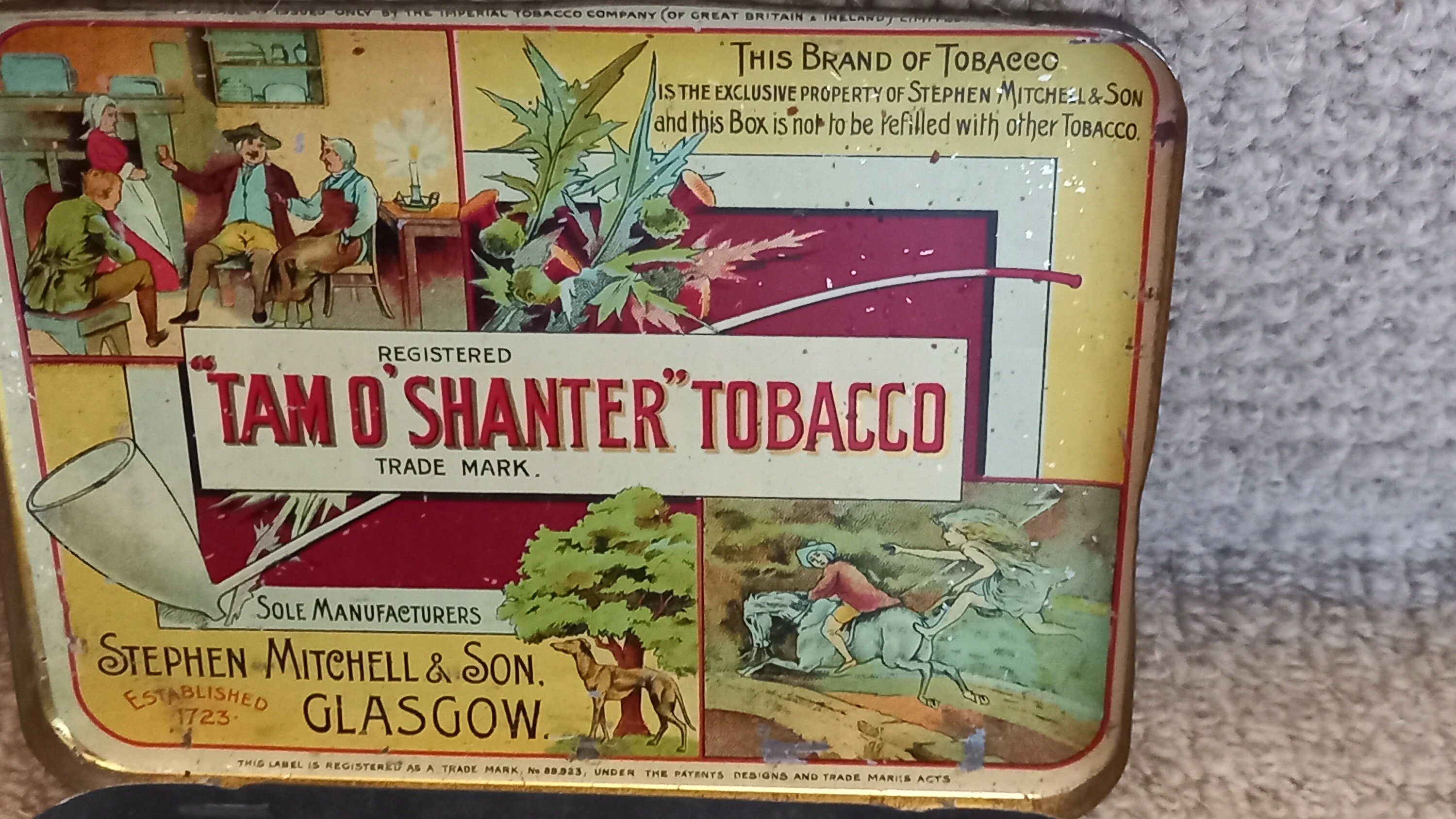 TAM O SHANTER TOBACCO Tin ,in Used Condition, Very Attractive