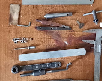 Kit de herramientas de ingeniero vintage de los años 50: Speedcut, Armstrong, llave de husillo BOC