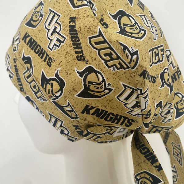 UCF inspired Scrub Cap for short hair/medical scrub cap/with or without buttons scrub cap