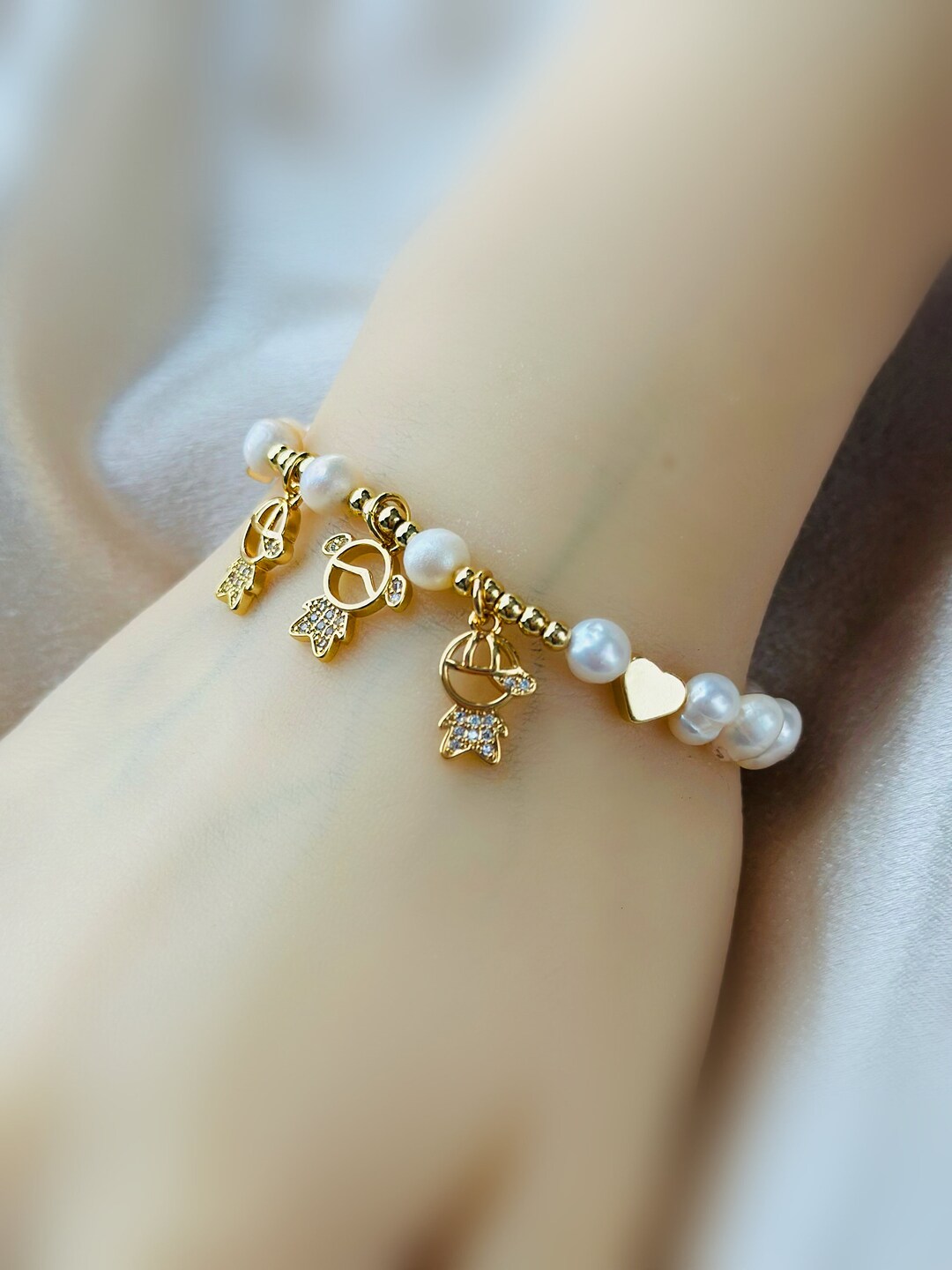 Personalized Mothers Day Bracelet Children's Charm Bracelet Gift for