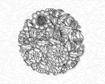 Download Round Mandala Svg Etsy