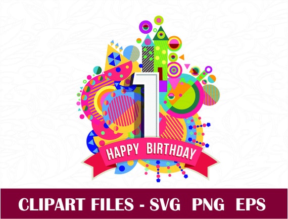 Download Baby One Year Birthday Cake topper svg, Happy Birthday svg ...