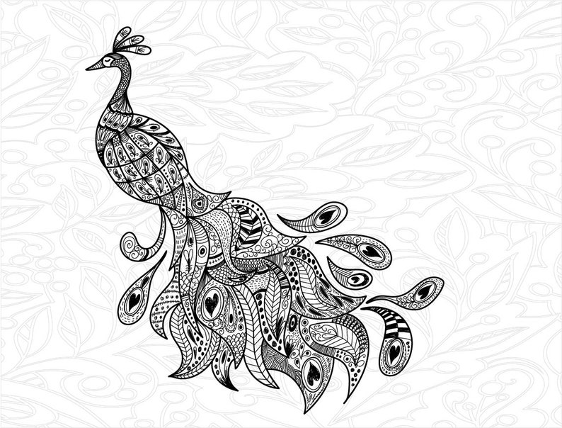 Download Zentangle Peacock svg file Zentangle svg Zentangle patterns | Etsy