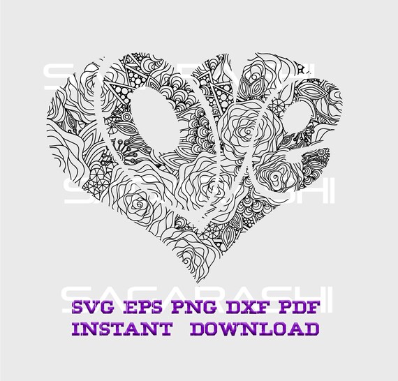 Download Heart Svg Love Svg Mandala Heart Shape Svg Files Mandala Etsy