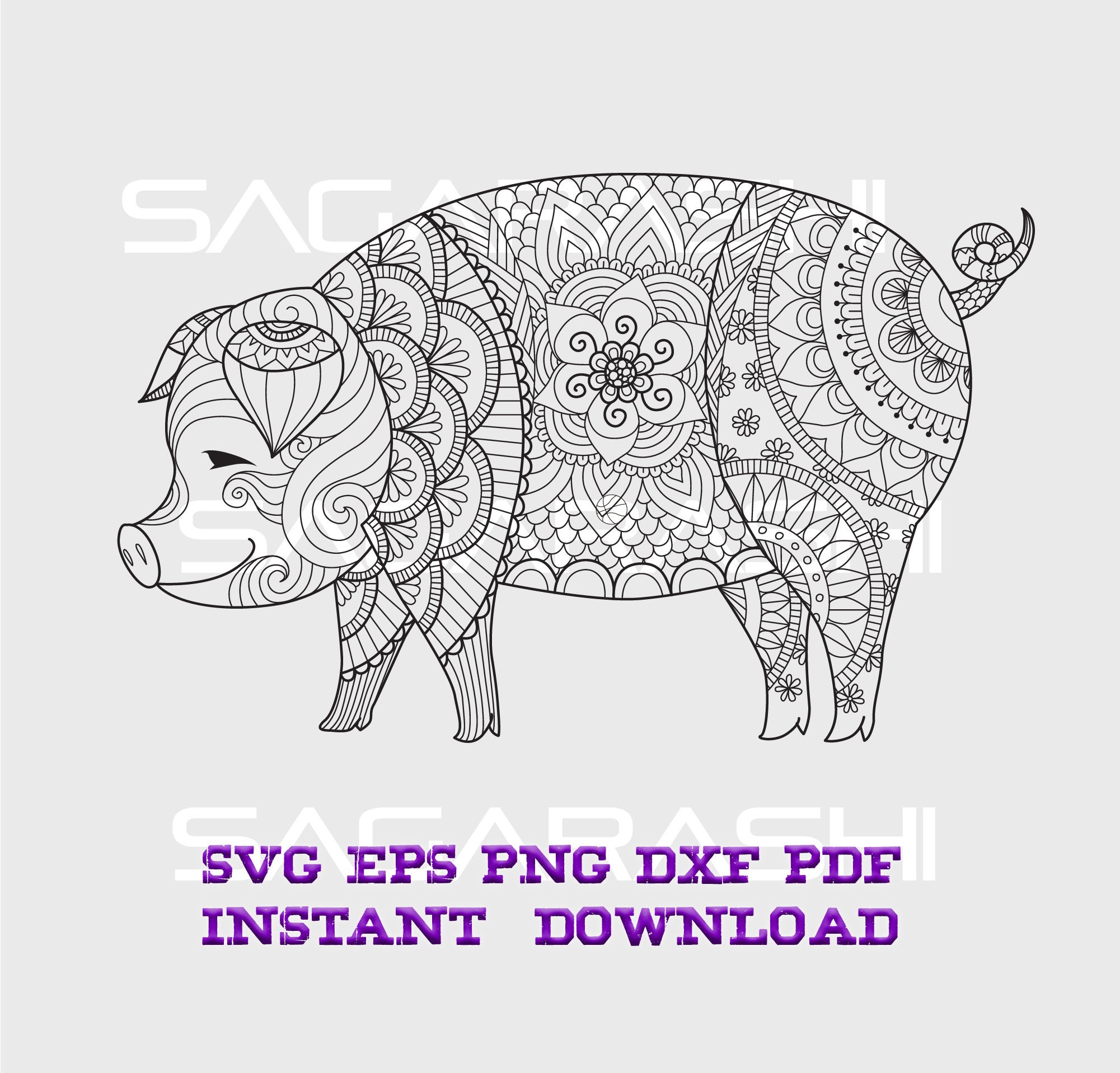 Download Zentangle Pig svg files, Zentangle svg, Zentangle patterns ...
