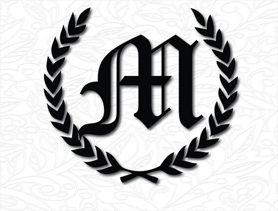 Download M Initial Fancy Letter Alphabet Svg, Split Letter Dxf ...