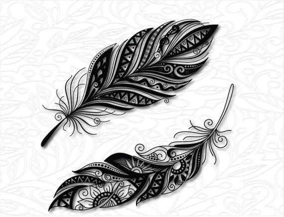 Download Feather svg, zentangle svg, mandala svg, Feather mandala ...