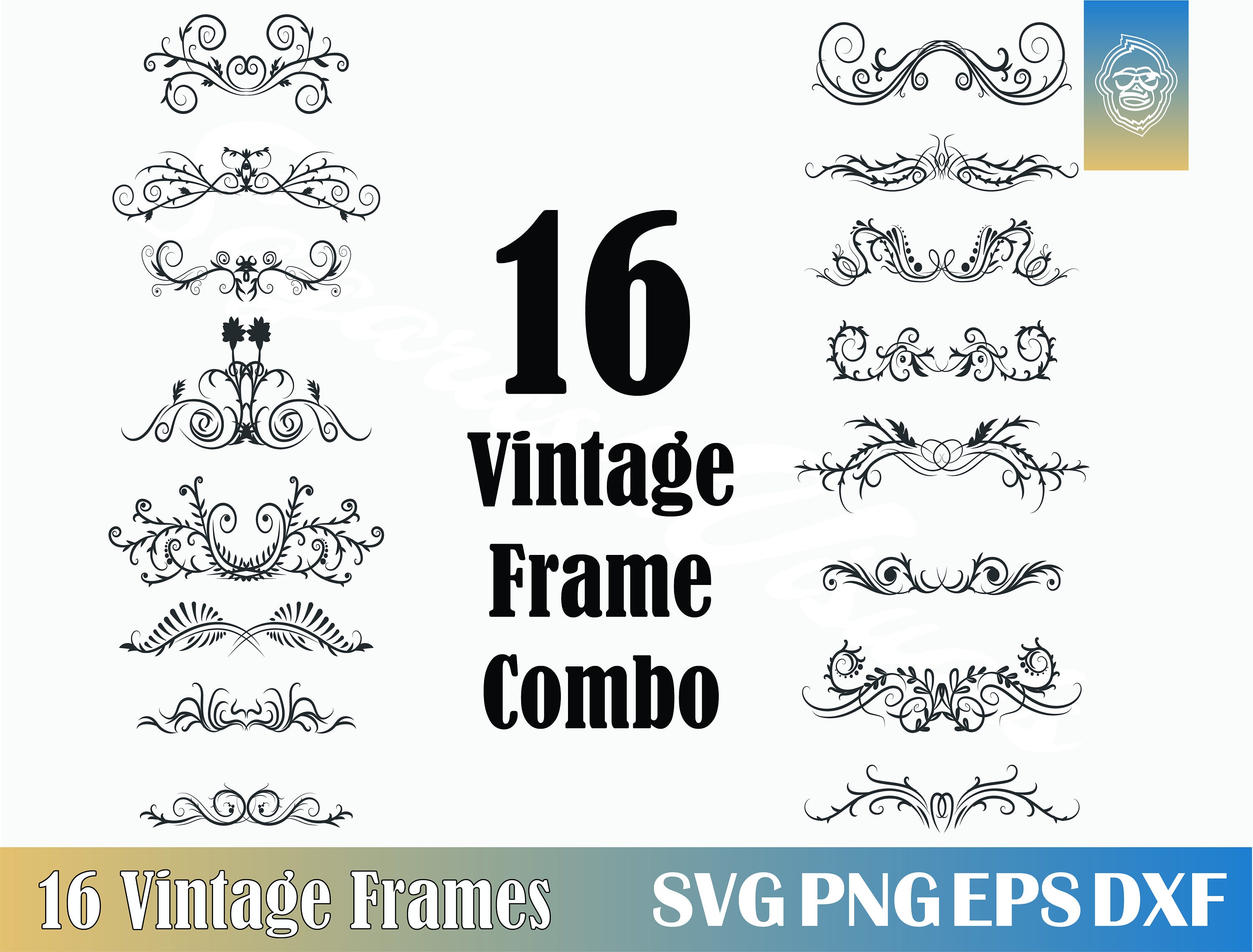 Download 16 Decorative Elements Bundle Svg Flourish Svg Ornaments Etsy