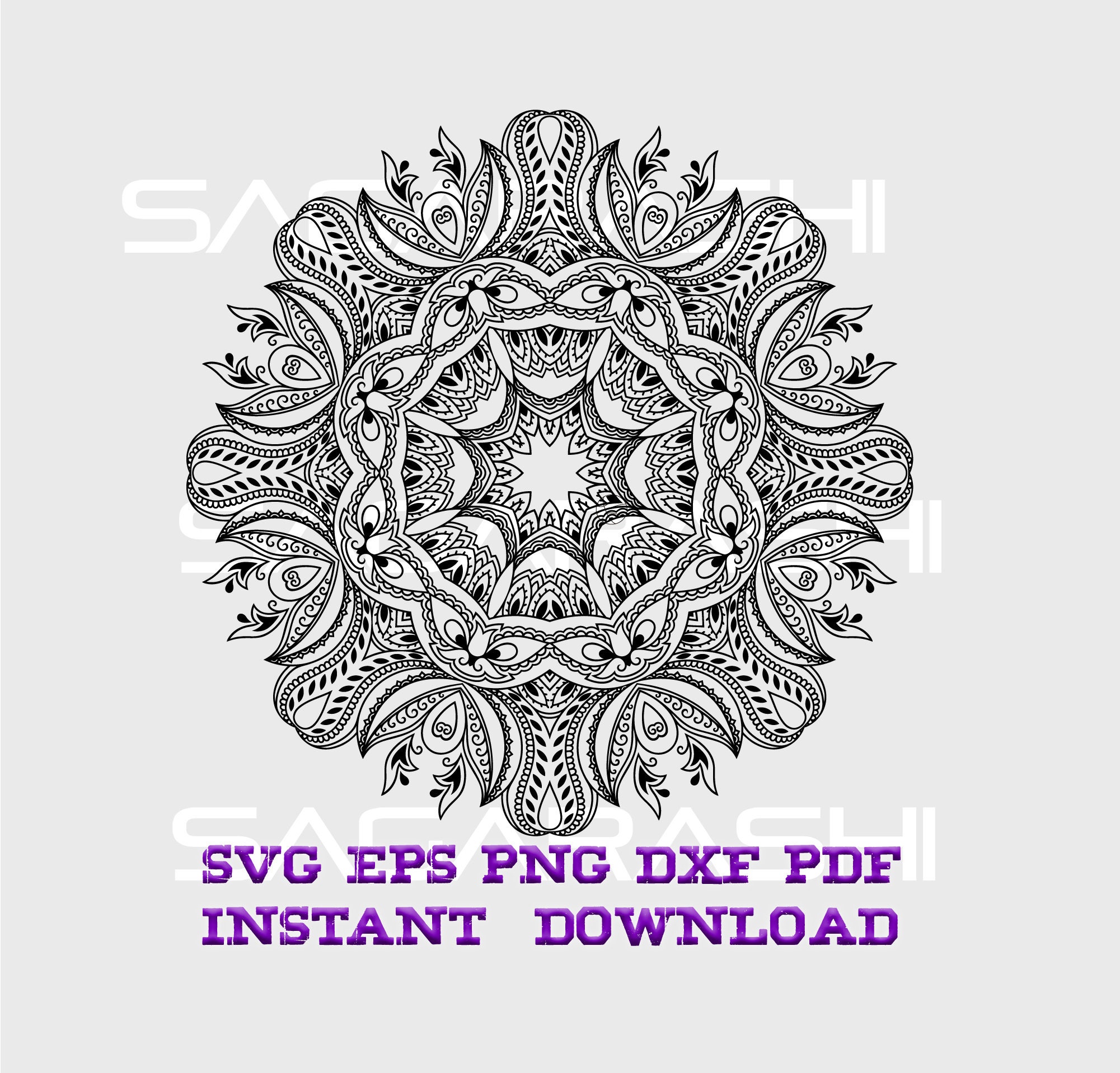Download Mandala Svg Mandala Flower Svg Laser Engraving Paper Cut Etsy