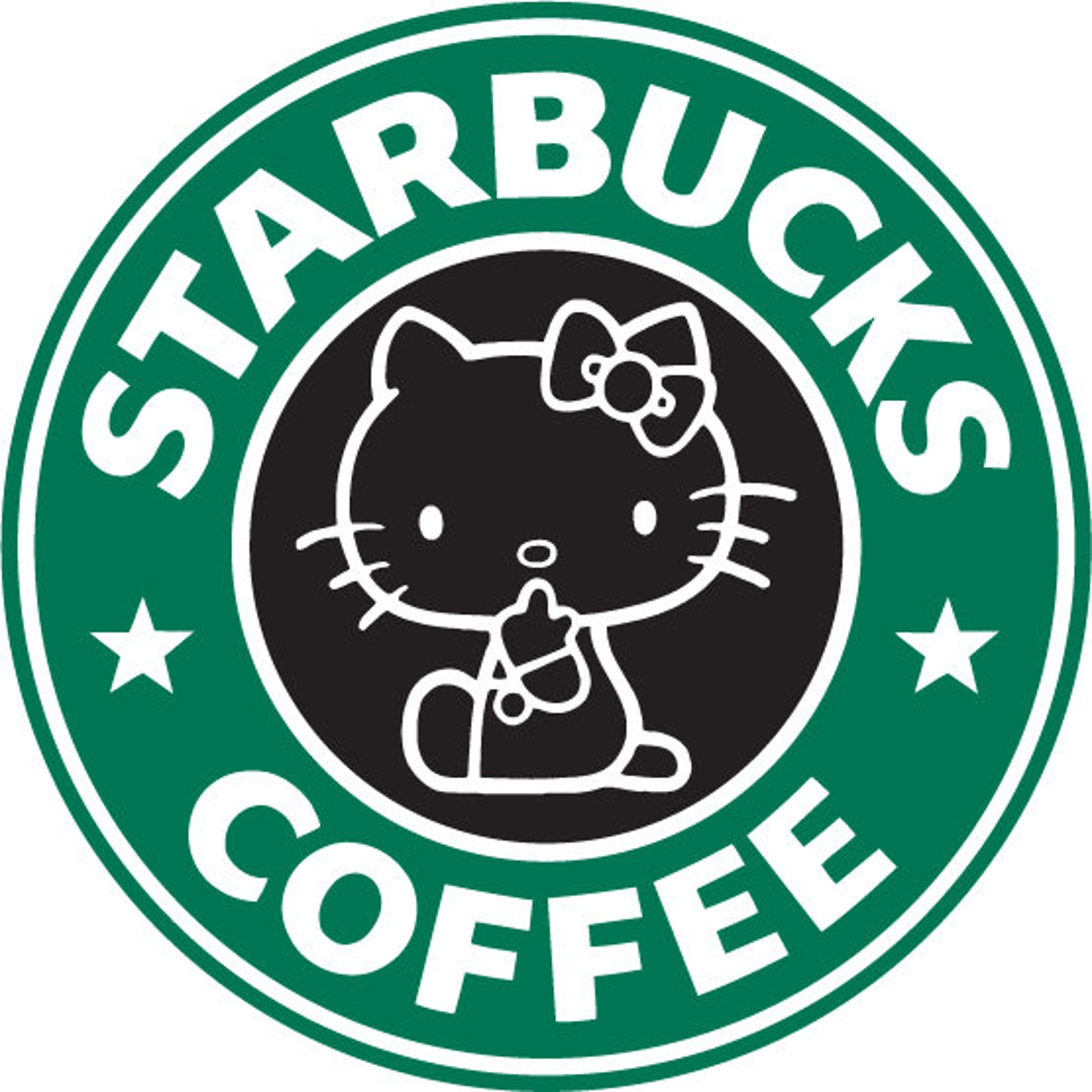 Hello kitty starbucks svg Hello Kitty Starbuck Svg 2 Layers | Etsy