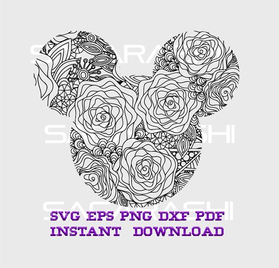 Download Zentangle Mickey Svg Files Zentangle Svg Mickey Mouse Etsy
