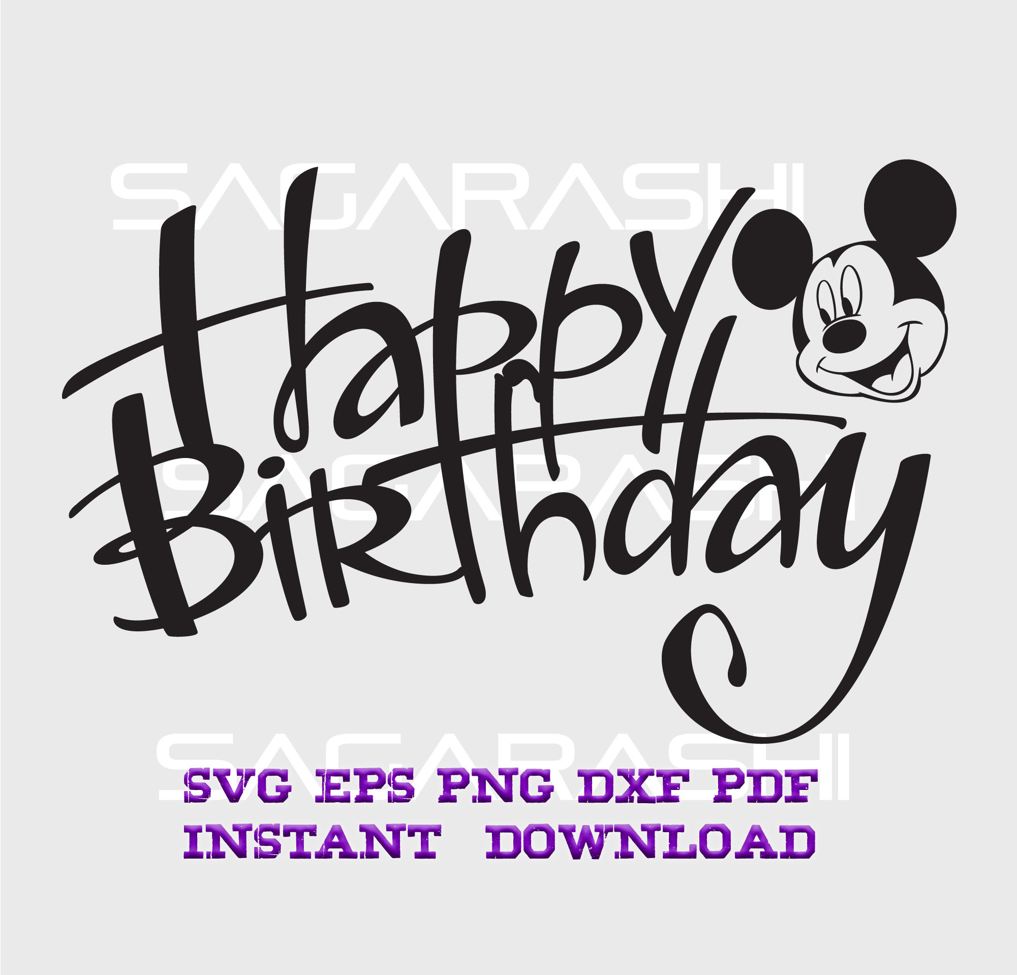 Download Disney Mickey Mouse Cake topper svg, Happy Birthday svg ...