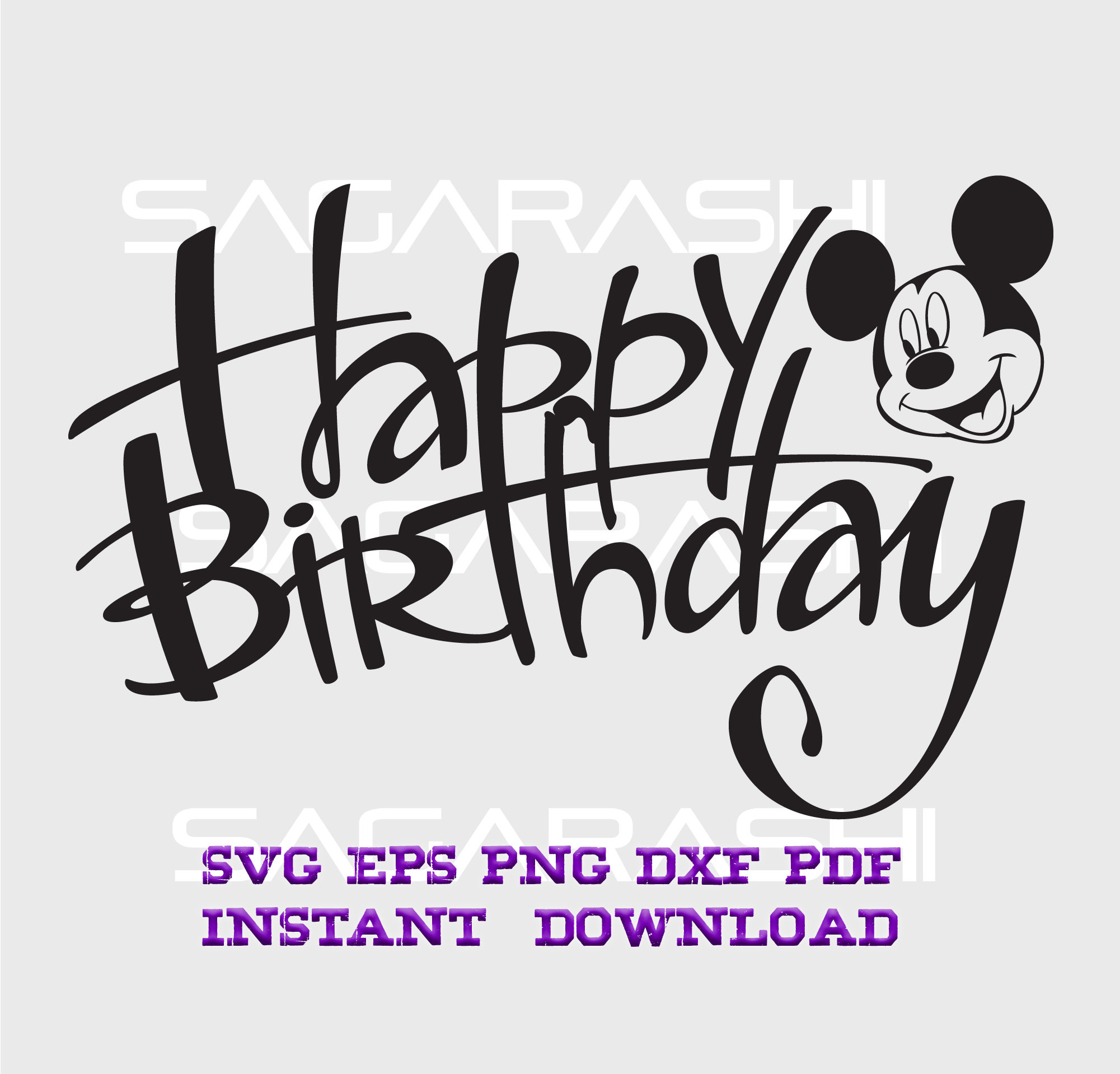 Download Disney Mickey Mouse Cake topper svg, Happy Birthday svg, Birthday svg, birthday svg for cricut ...
