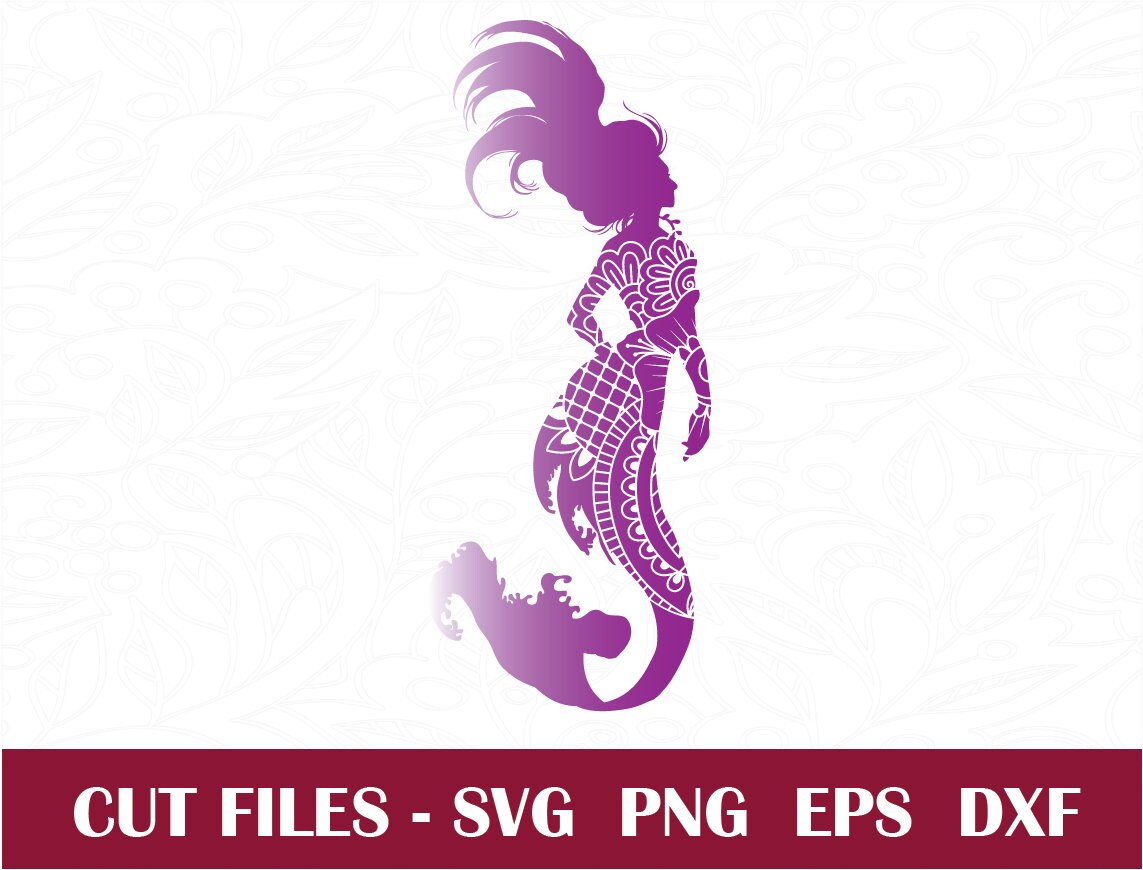 Download Mermaid Silhouette Svg Pdf Ai Mermaid Cliaprt Mermaid Etsy