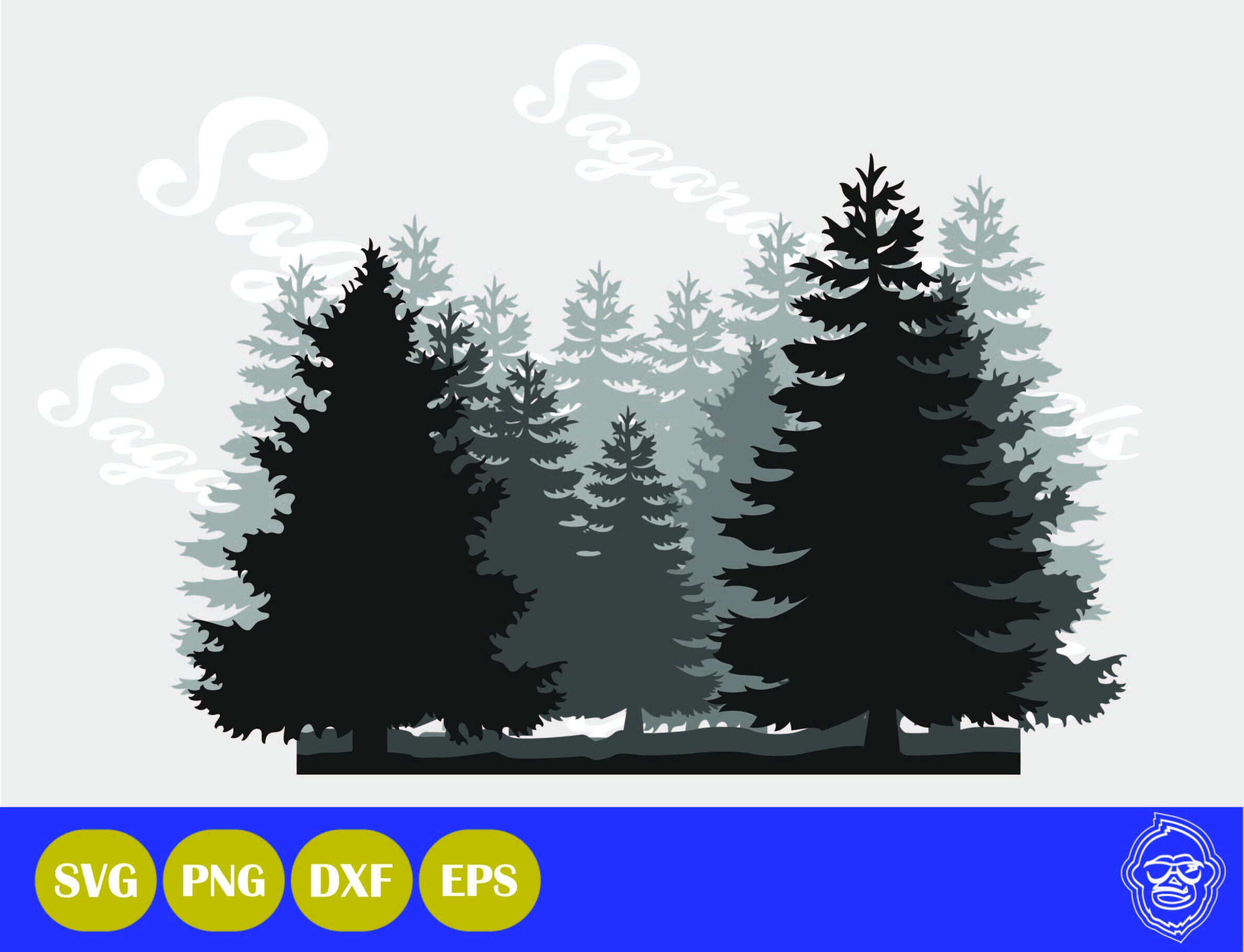 Forest SVG DXF Forest Clipart cut file for cutting | Etsy