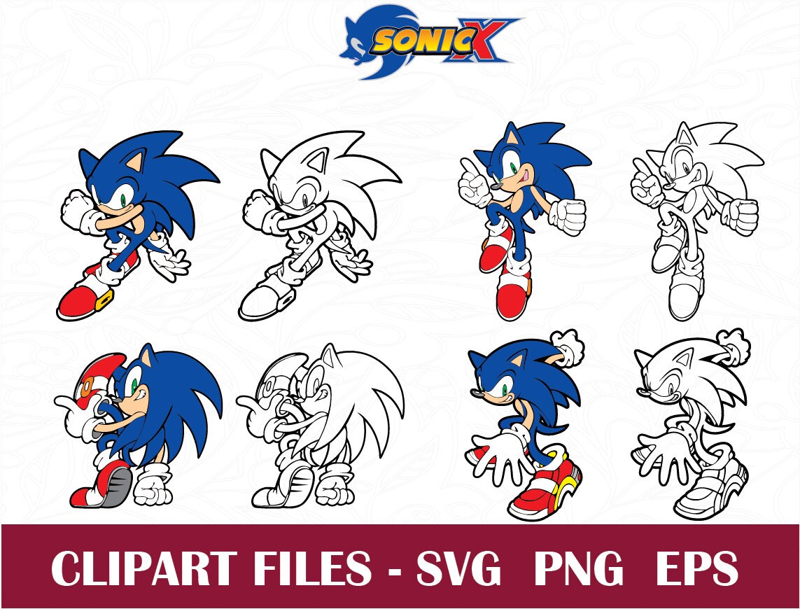 Download 9 Sonic Svg Vector Clipart Sonic Hedgehog Cut Files For Etsy