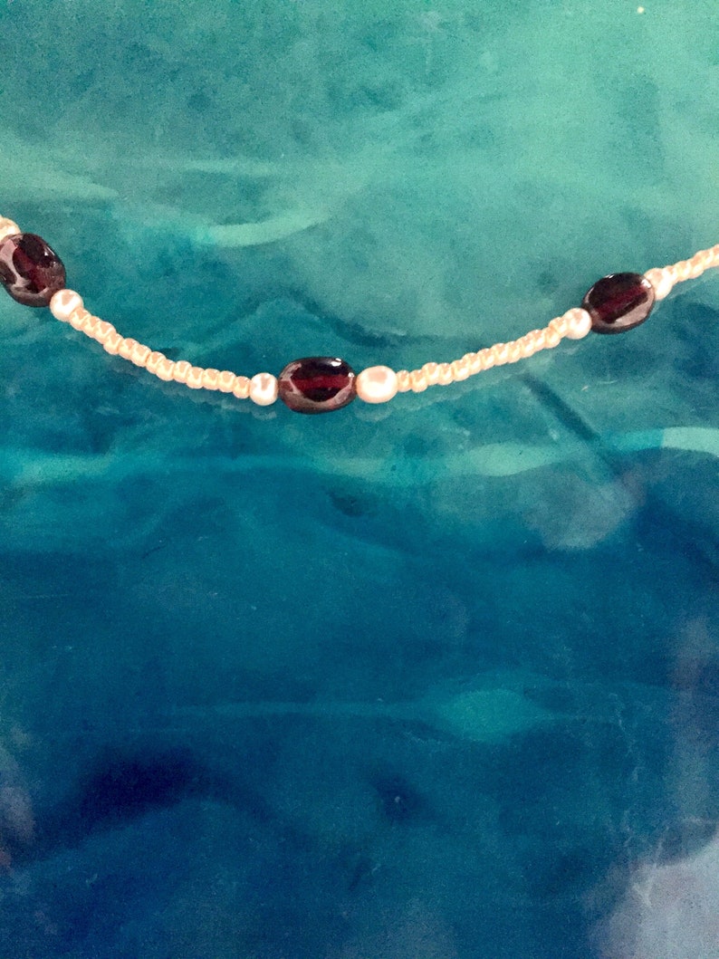 Kids Size Necklace Gift from Aunt Seed Bead Necklace Delicate Tea Party Necklace Peaches and Cream Colored