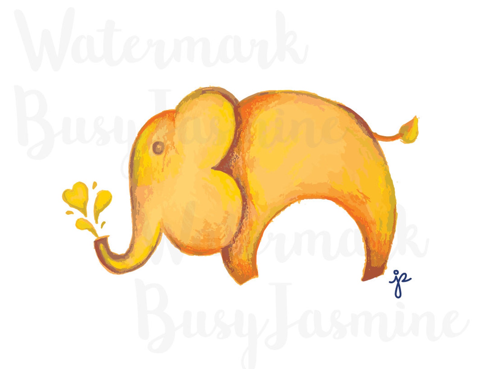 Yellow Elephant Digital Art Instant Download Art Printable | Etsy