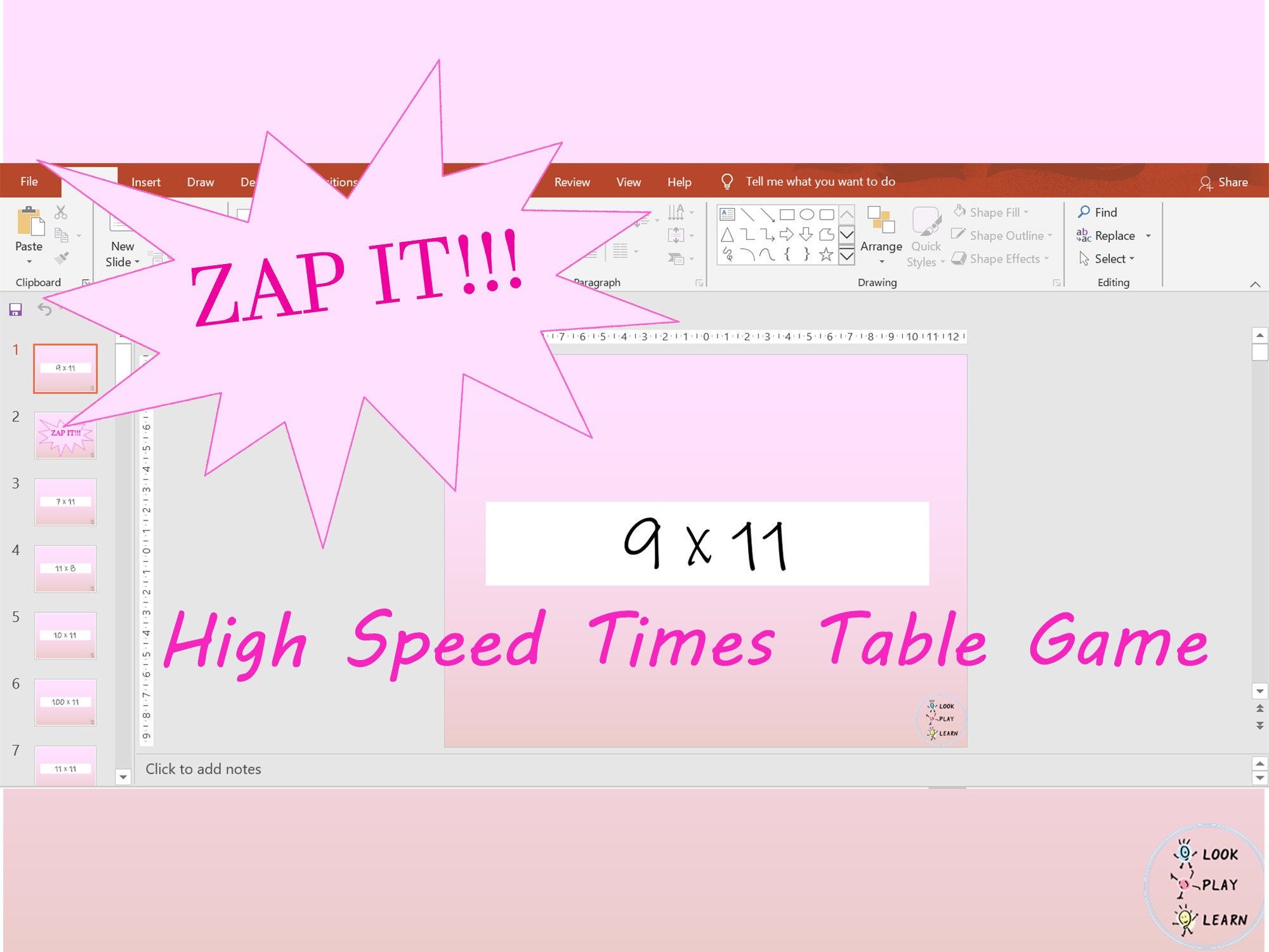 11 Times Table Maths Game Zap It Powerpoint Mac Pc Tablet Etsy