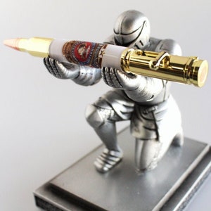 Handcrafted Pen with Custom USMC Decal Barrel Bolt Action 30 Caliber - Great Gift - Licensed