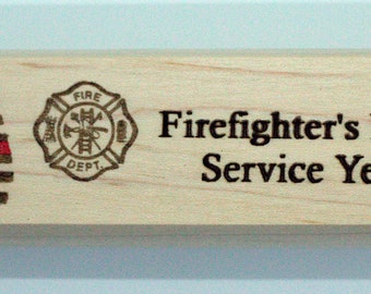 Personalized - Firefighter Award - Thin Red Line by State - Two Tone Wood Pen Case - Laser Engraved