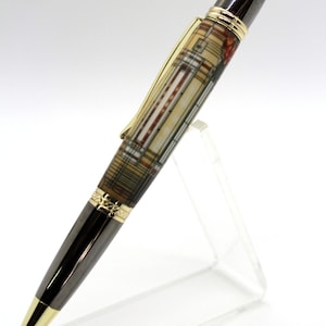 Frank Lloyd Wright Inspired Classic Twist Ballpoint Pen - Prairie Themed Stained Glass Handmade Great Gift Idea
