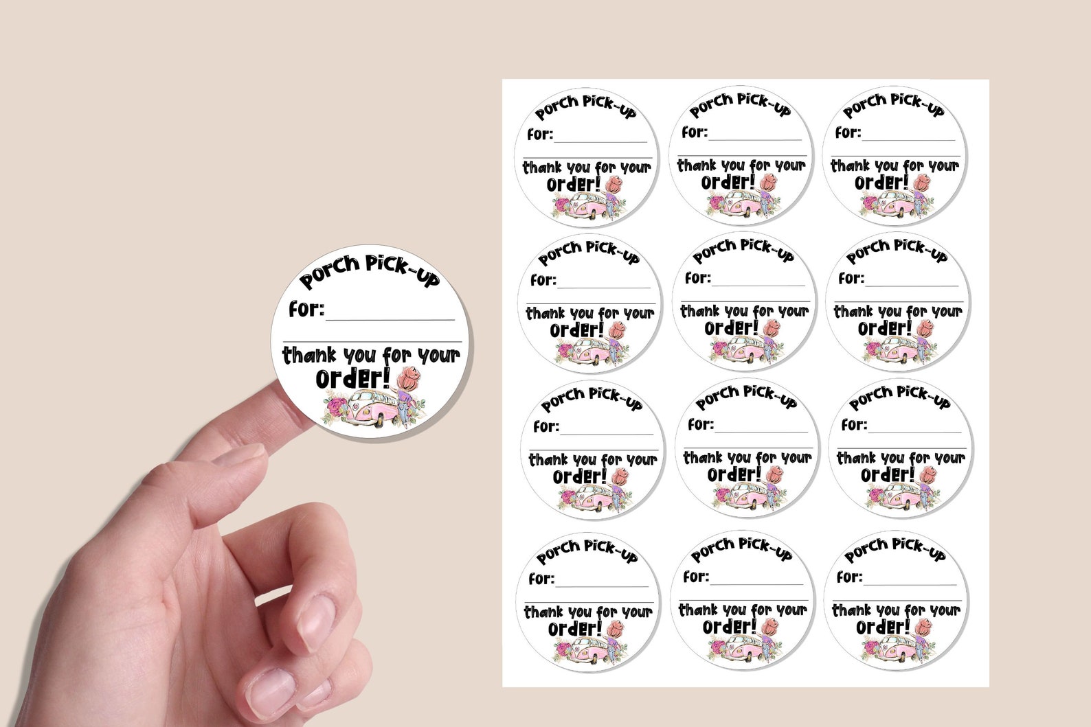 Porch Pickup Girl Stickers Happy Mail Labels Packaging Etsy