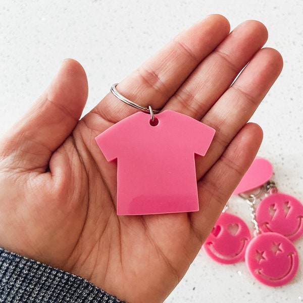 Pink Shirt Keychain | Pink Heart Keychain | Anti Bullying Awareness | Pink Shirt Day | Anti Bullying | Acrylic Keychain | Keyring | Be Kind