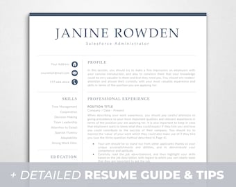 Modern Resume Template for Word, CV Design (Instant Download)