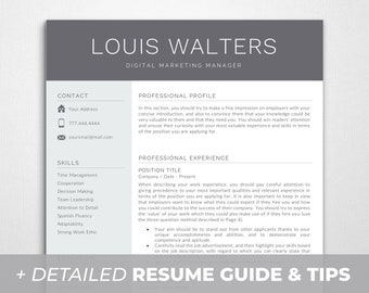 Creative Resume Template | Resume for Word | 1, 2 & 3 Page Creative CV Design | Resume Writing Guide | IT Resume | Instant Download