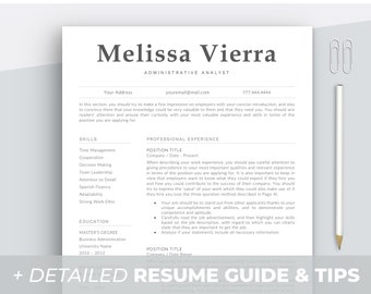 Modern Resume Template, CV Design for Word (Instant Download)