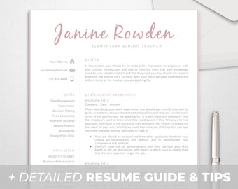 Modern CV-mall för Word, personligt brev, skrivguide (direkt nedladdning)
