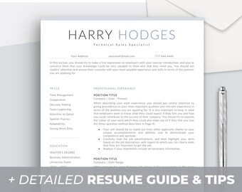 Professionell CV-mall, personligt brev, modern CV-design (direkt nedladdning)