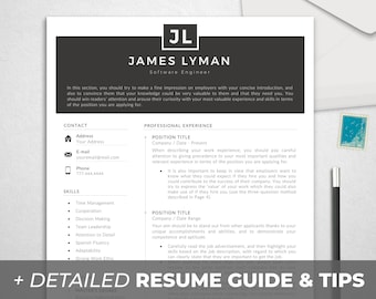 Modern Resume Template for Word | Executive CV Design (Instant Download)