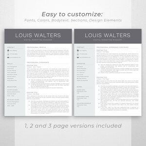 Creative Resume Template Resume for Word 1, 2 & 3 Page Creative CV ...