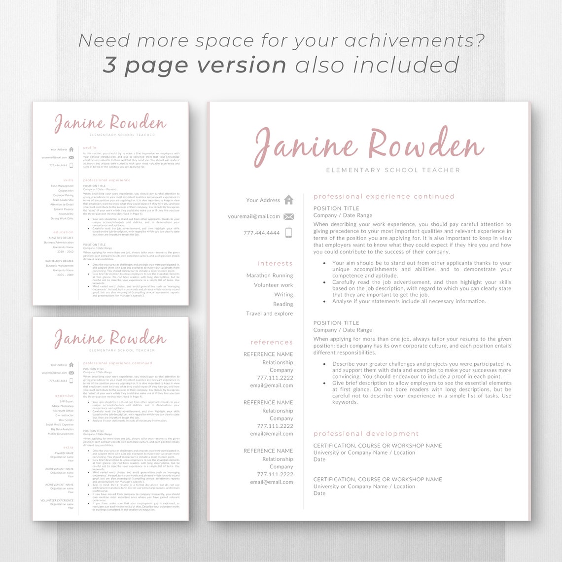 Teacher Resume Template For Word Creative And Modern Resume Template 