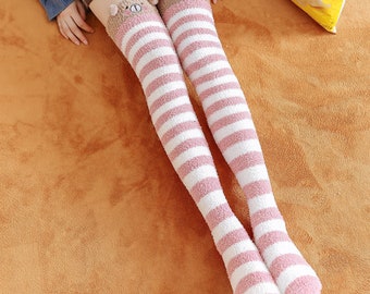 baby pink thigh high socks