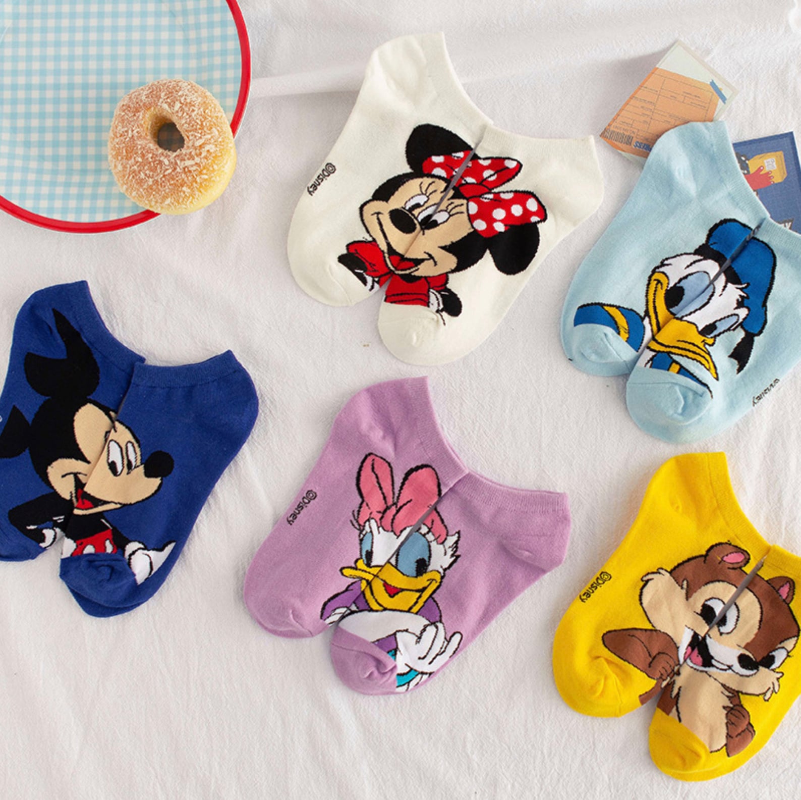 5 Pairs Disney Character Novelty Socks light weight ankle Etsy