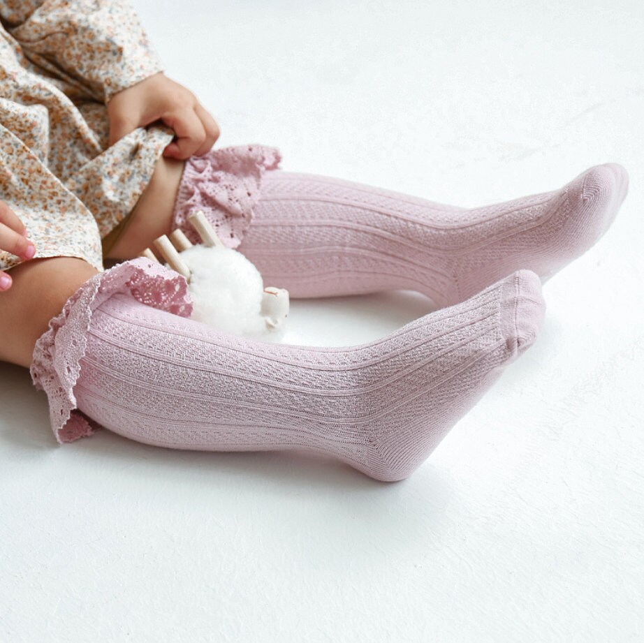 Knee High Socks for Baby with Lace Frill Design Leg Warmers Etsy