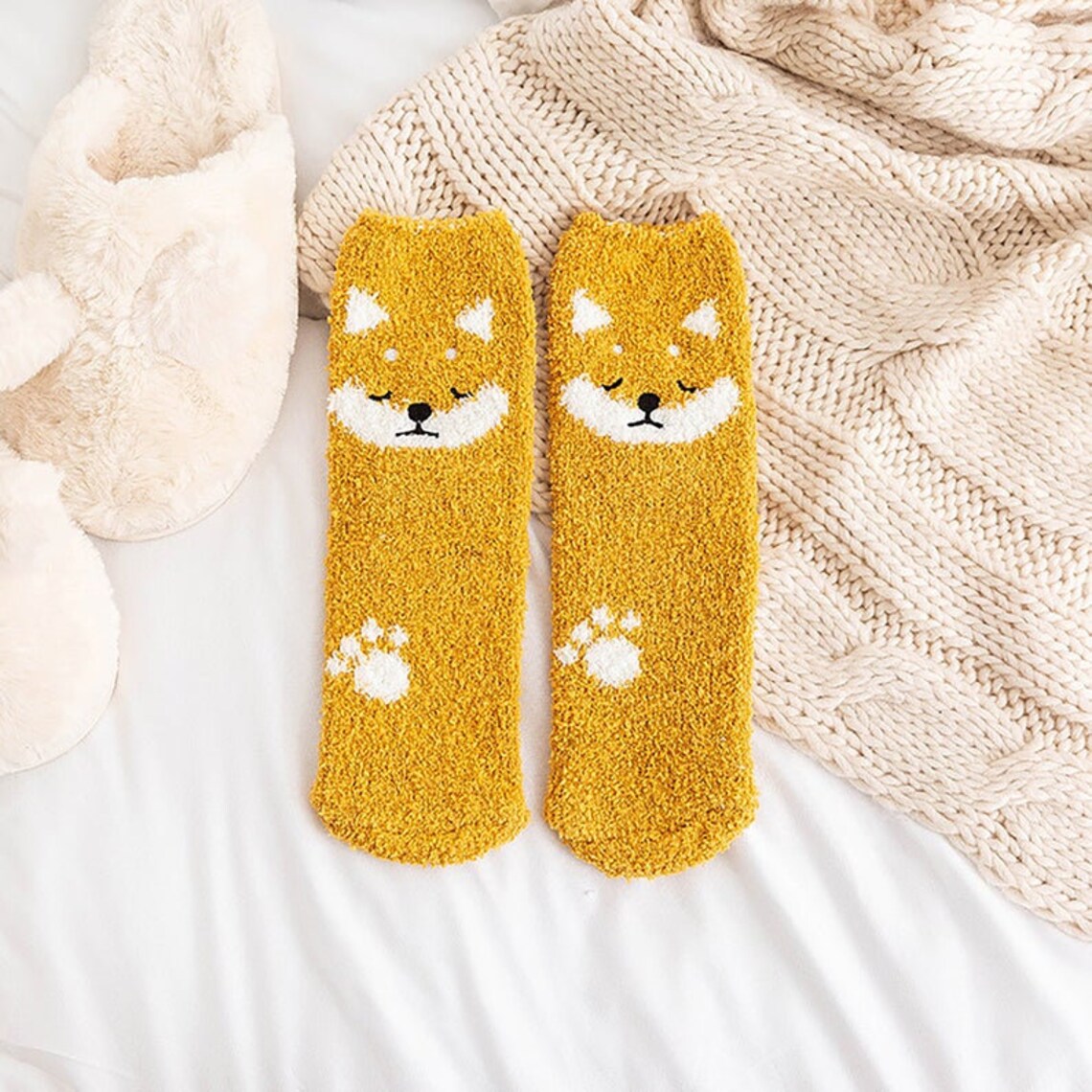 Cute Animal Fuzzy Socks Dog Pattern Sock Pigget Kitten Panda | Etsy