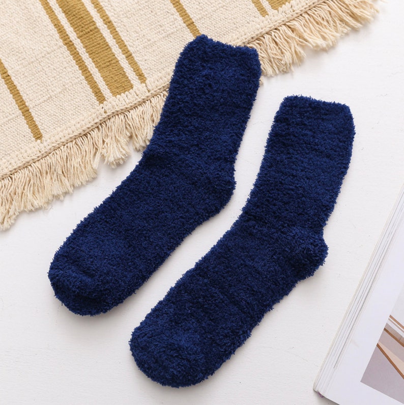 Unisex Plain Color Fuzzy Socks Bed Socks Warm & Soft Cute | Etsy