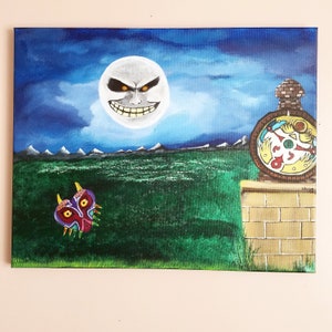 Majora&#39;s Mask; Hand-painted Legend of Zelda canvas art
